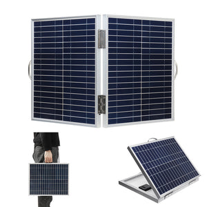 60W 18V DC IP65 Waterproof Foldable Portable Monocrystalline Silicon Solar Panel With USB Output+Battery Clip Cable