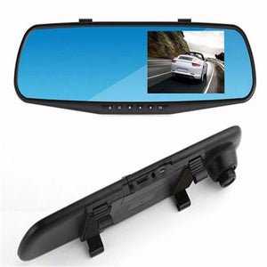 HD 4.3 Inch Dual Lens Recorder Mirror Vehicle DVR Dash Cam Car Rear View Camera