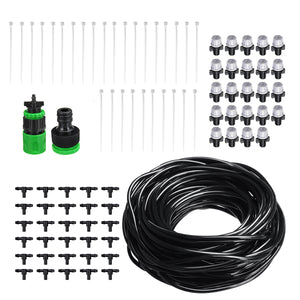 25m DIY Plant Self Watering Micro Drip Irrigation System Garden Hose Kits with Adjustable Dripper