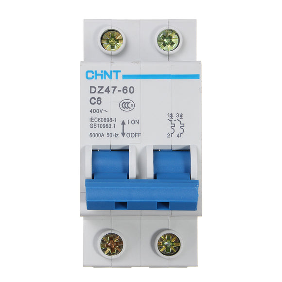 CHNT Miniature Residual Current Circuit Breaker AC400V 50Hz 6000A 2P 6A~40A