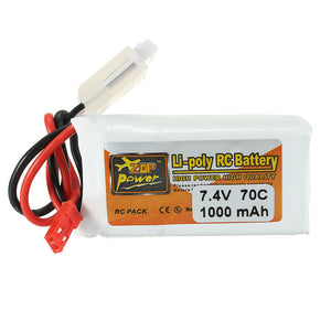 ZOP Power 7.4V 1000mAh 70C 2S Lipo Battery JST Plug For RC Models