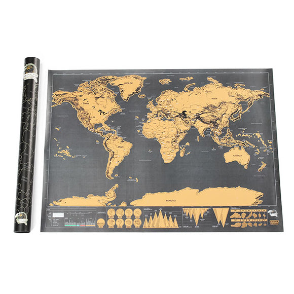 World Edition Scratch Map Travel Footprint Creative Gift Custom Deluxe Black Large Map