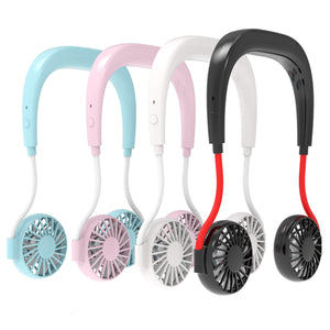 360 Adjustable Portable Mini Fan Li-ion Battery Hands Free Cooling Fan USB Rechargable Hanging Neck Sport Fan Mini Air Fan