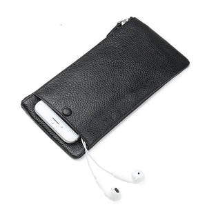 JINBAOLAI Luxury High Quality Genuine Leather Men Wallet Zipper Handbag Card Holder Coin Purse