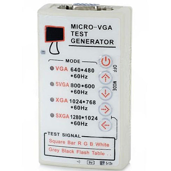 5-12V Portable VGA SVGA XGA Color Test Signal Generator V2.0 60HZ F LCD&CRT Display Tester