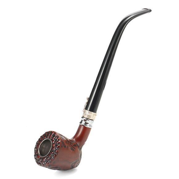 KCASA KC-WTP005 Carved Resin Wood Tobacco Pipe Durable Smoking Pipe Cigar Flitter