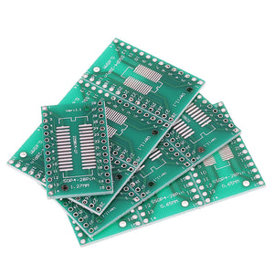 10PCS SSOP28 SOP28 TSSOP28 to DIP28 Adapter Converter PCB Board 0.65MM 1.27MM DIP Pin Pitch PCB Board Converter Socket