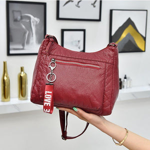 Women Soft Leather Faux Leather Crossbody Bag Leisure Shoulder Bag