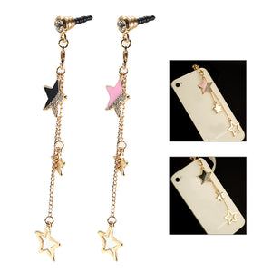 Universal 3.5mm Stars Decoration Dirtproof Plug for Samsung Xiaomi HUAWEI