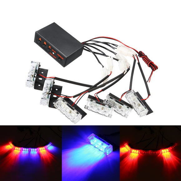 12V LED Red Blue Strobe Flash Lights Emergency Light Police Dash Warning Signal Lamp Car Motorcycle