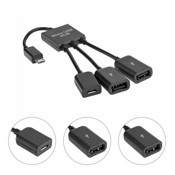 Bakeey Multi-function One-to-three Micro USB HUB Splitter OTG Data Cable Adapter For Xiaomi Mi4 Redmi 7A Redmi 6Pro OUKITEL Y4800  USB Adapter Keyboard