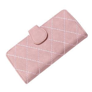 Women 19 Slots Lattice Weaving PU Leather Wallet Card Bag Card Slots Card Holder Bag