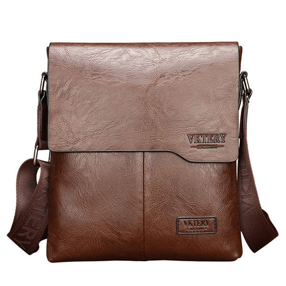 Men PU Leather Business Crossbody Messenger Bag