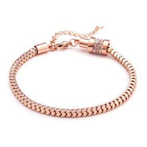 JASSY Simple Rose Gold Inlay Zircon Crystal Bracelet Anallergic Women Jewelry