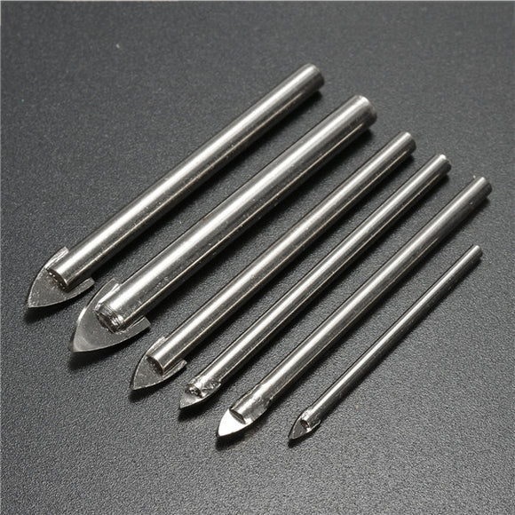 6pcs 3-10mm Carbide Drill Bit Set for Wall Tile Ceramic Glass