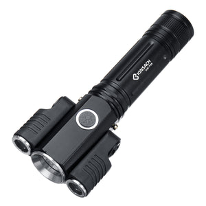 T6+XPE 1000LM Adjustable Head USB Rechargeable LED Flashlight Outdoor Multifunctional 18650 Flashlight Three-head Flashlight