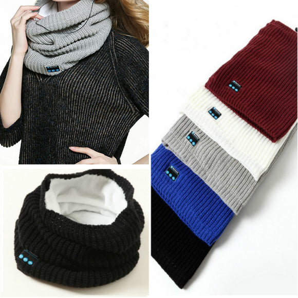 Wireless Bluetooth Headphone Scarf  Winter Outdoor Music Wireless Warm Scarf Neckerchief With Mic