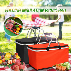 30L Folding Insulated Picnic Bag Storage Basket Bag Box Outdoor Picnic Food Bags