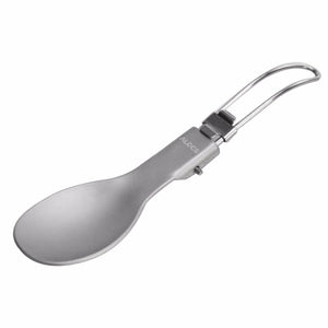 Alocs Folding Spoon Camping Hiking Picnic Tableware Scoop Aluminum Stainless Steel