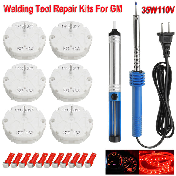 6Pcs Stepper Motor X27.168 Speedometer Cluster Repair Kit 11 Red LED Tool for GM