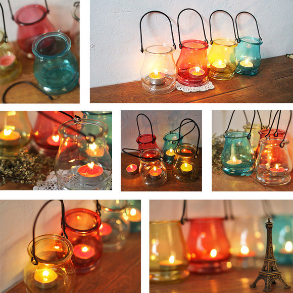 Clear Glass Hanging Bottle Candle Holder Vase Candelabra Romantic Home Wedding Decor Gift