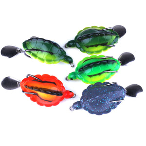 FO0165B 5Pcs/Set 5.5CM/13.4g Dual Hook Tortoise Fishing Lure Artificial Soft Bait With Spoon Sequins