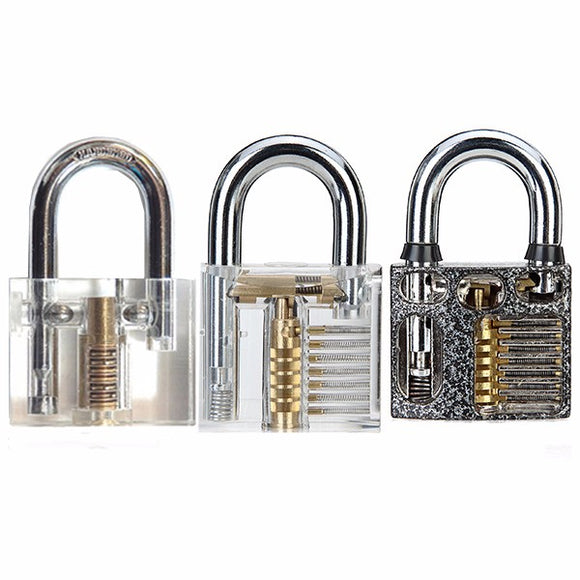 DANIU 3pcs Cutaway Inside View Of Practice Padlock Lock Pick Tools Locksmith Training Skill