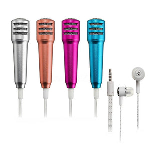 K6 Mini Handheld KTV Karaoke Microphone Noise Cancelling In-ear Earphone Headphone for Smartphone