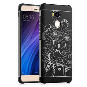 Ultra Slim 3D Carved Dragon Pattern Case for Xiaomi Redmi 4 Prime