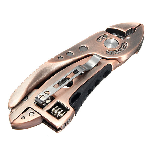 DANIU Bronzed Multitool Adjustable Wrench Jaw+Screwdriver+Pliers+Knife Multitool Set