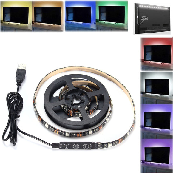 90CM USB RGB SMD5050 27 LED Flexible Rope Tape Strip Light TV PC Background Lighting Lamp DC5V