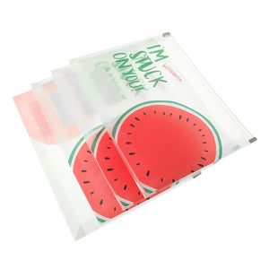 A5 Fashion Cartoon Fruit PVC Waterproof Pencil Bag Stationery Storage Organizer Bag File Holder