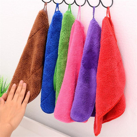 Coral Velvet Dish Wash Towel Kitchen Cleaning Tools