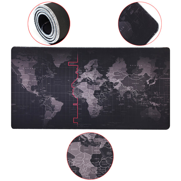 800x400x4mm Large Non-Slip Laptop Computer Keyboard World Map Mouse Desktop Pad Mat