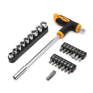 25Pcs Multifunctional Screwdriver Bits with T Wrench Set Repair Tool