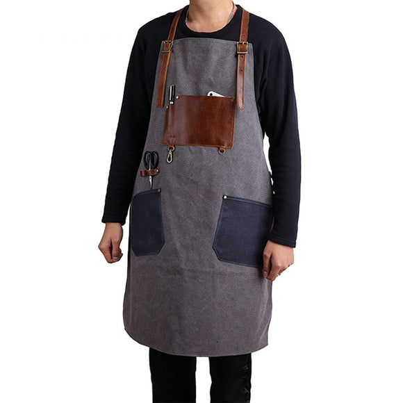 Women Men Retro Canvas Vintage Work Apron Bag Wear-resistant