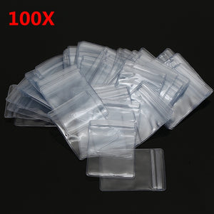 100Pcs 6x8cm Reclosable Ziplock Bag PVC Wrapping Self Adhesive Seal Ring Transparent Bags