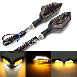 12V Pair Motorcycle White Daytime Running Lights DRL Amber Turn Signal Indcator