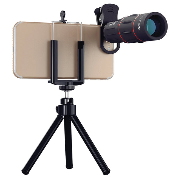 Apexel APL-T18XZJ 18X Telescope Zoom Lens with Mini Desktop Tripod Phone Clip