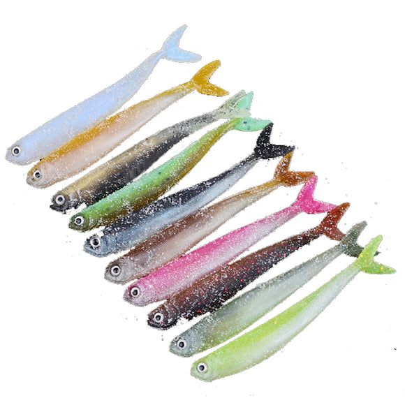 Proberos 10Pcs False Baits Fishing Lures 8.9cm Classic Soft Fishing Baits