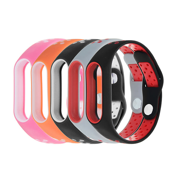 Bakeey Double Color Polka Dot Replacement Silicone Wrist Strap for XIAOMI Miband 2