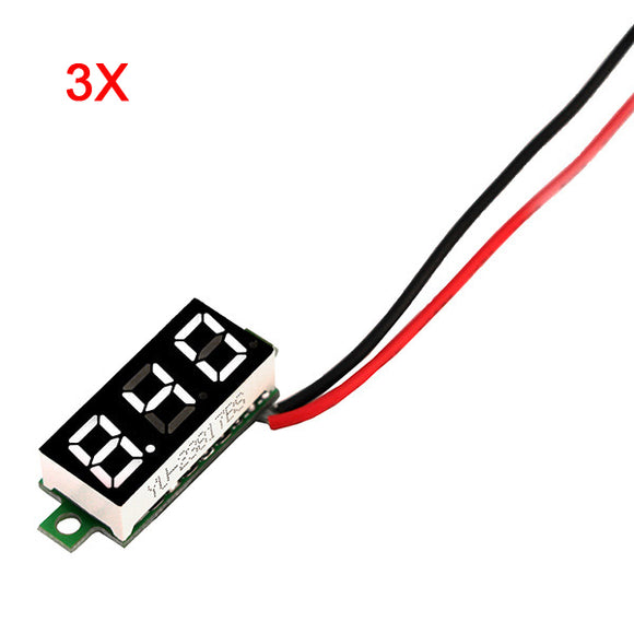 3Pcs Geekcreit White 0.28 Inch 3.0V-30V Mini Digital Voltmeter Voltage Tester Meter