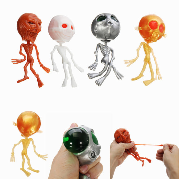 Alien ET Skeleton Squishy Squeeze Rubber Water Ball Stress Reliever Decompress Toy Gift