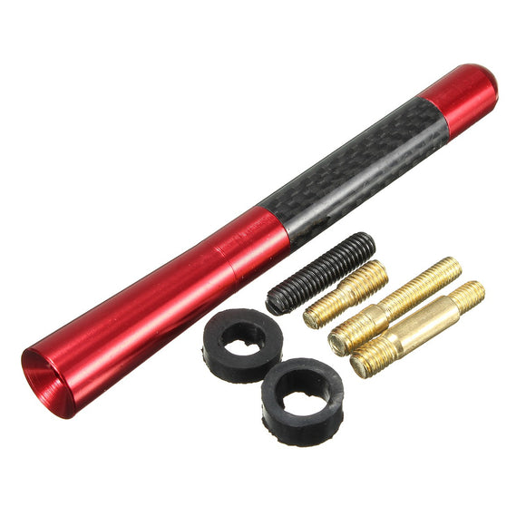 Universal 12cm Carbon Fiber Aluminum Short Antenna Polished Screws Adapter