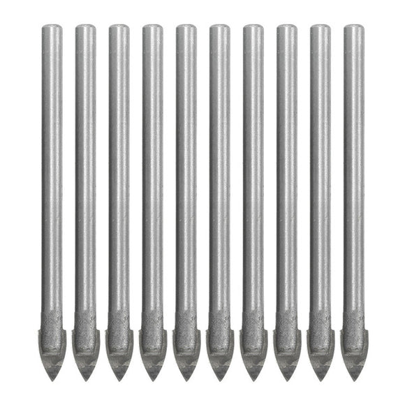 10pcs 6mm Spear Point Head Drill Bits Carbide Ceramic Marble Tile Glass Drill Bit Set