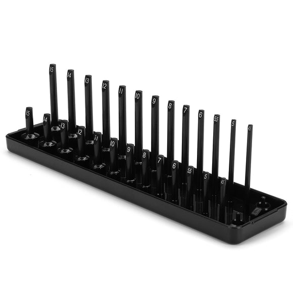 1/4 Inch Metric 28 Slot Socket Rack Storage Rail Tray Holder Shelf Organizer Machinery Parts