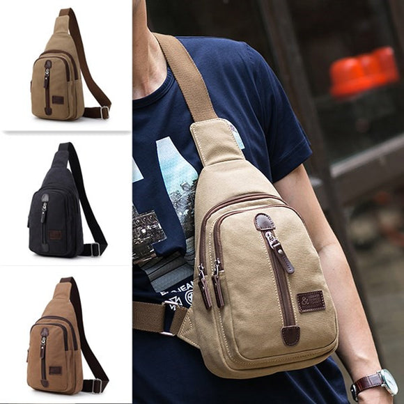 Canvas Multi-function Outdoor Travel Casual Chest Bag Crossbody Bag For Men