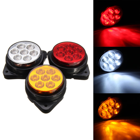 Car Round 7 LED Side Marker Lights Indicator Clearance Replacement Lamp Truck Trailer