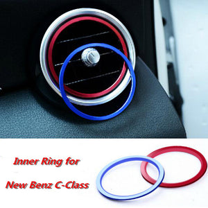 7pcs/Set Air Conditioning Vent Decorative Ring for New Benz C-Class C180L C200L C260L 2015 Interior