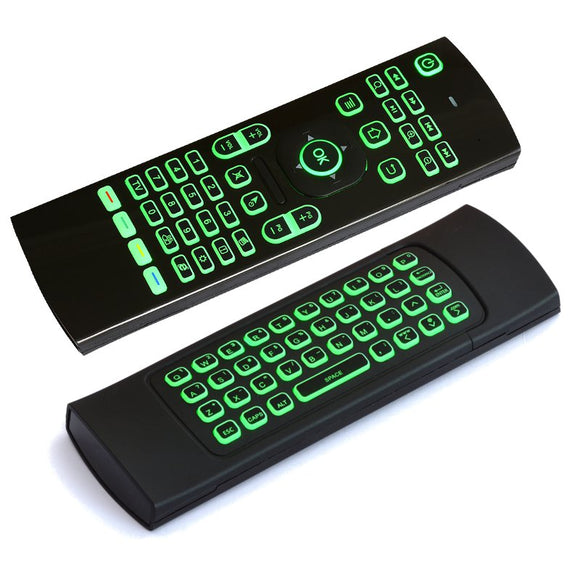 MX3 2.4GHZ Wireless 7 Colors Backlit Keyboard Mouse IR Learning Remote Controller For Android